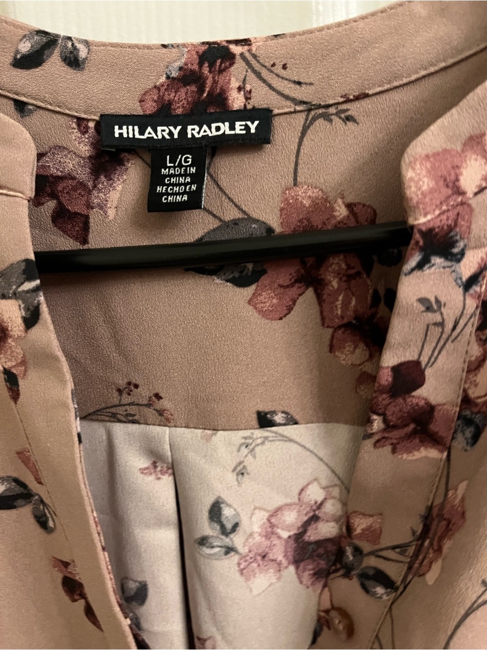 Hilary Radley Blush Floral Button-Front Blouse - Picture 2 of 2